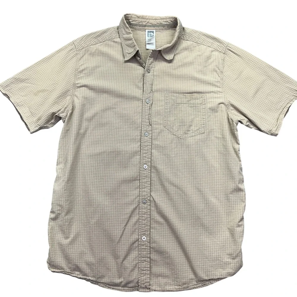 The North‎ Face Button Up Shirt Short Sleeve Plaid Outdoor Casual L